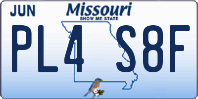 MO license plate PL4S8F