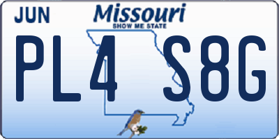MO license plate PL4S8G