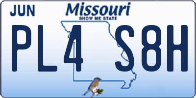 MO license plate PL4S8H
