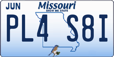 MO license plate PL4S8I