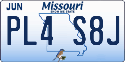 MO license plate PL4S8J
