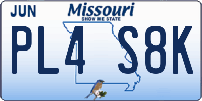 MO license plate PL4S8K