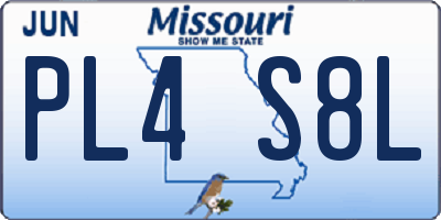 MO license plate PL4S8L