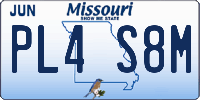 MO license plate PL4S8M