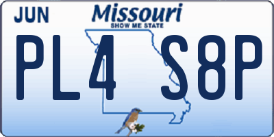 MO license plate PL4S8P