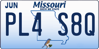 MO license plate PL4S8Q