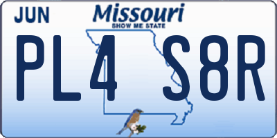 MO license plate PL4S8R