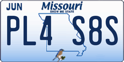 MO license plate PL4S8S
