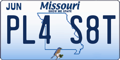 MO license plate PL4S8T