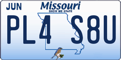 MO license plate PL4S8U