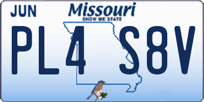 MO license plate PL4S8V