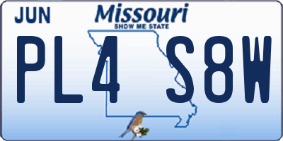 MO license plate PL4S8W