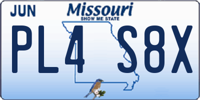 MO license plate PL4S8X