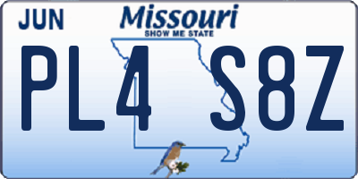 MO license plate PL4S8Z