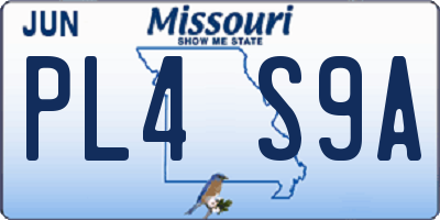 MO license plate PL4S9A
