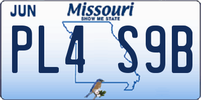 MO license plate PL4S9B