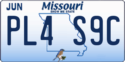 MO license plate PL4S9C