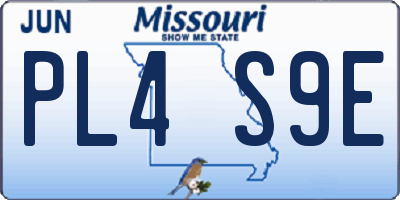 MO license plate PL4S9E