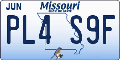 MO license plate PL4S9F