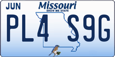 MO license plate PL4S9G