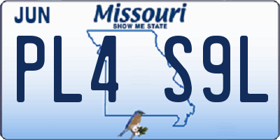 MO license plate PL4S9L