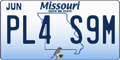 MO license plate PL4S9M