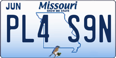 MO license plate PL4S9N