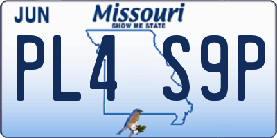 MO license plate PL4S9P
