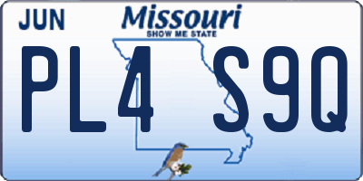 MO license plate PL4S9Q