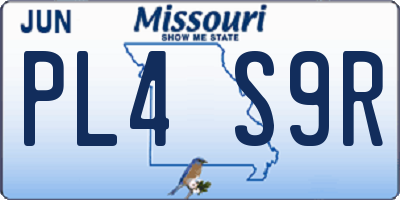 MO license plate PL4S9R