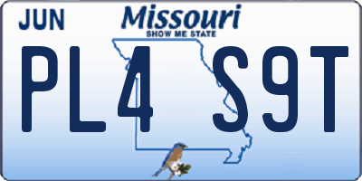 MO license plate PL4S9T