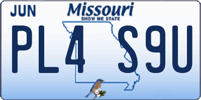 MO license plate PL4S9U