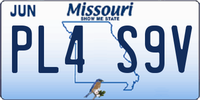 MO license plate PL4S9V