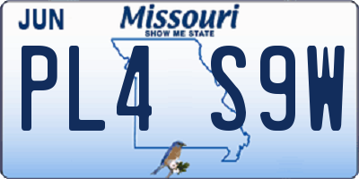 MO license plate PL4S9W