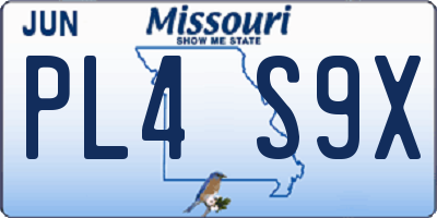 MO license plate PL4S9X