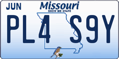 MO license plate PL4S9Y