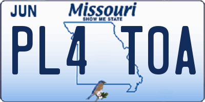 MO license plate PL4T0A
