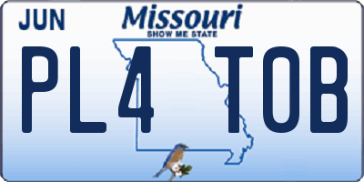 MO license plate PL4T0B