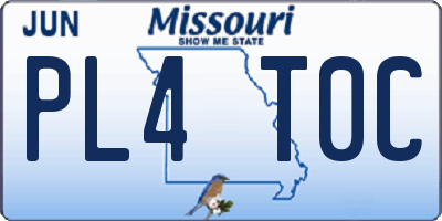 MO license plate PL4T0C