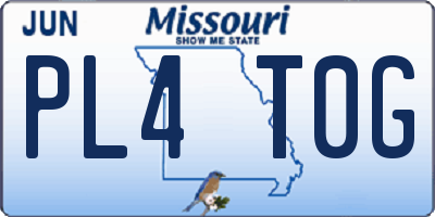 MO license plate PL4T0G