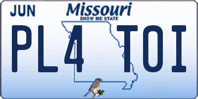 MO license plate PL4T0I