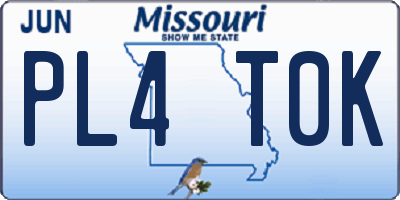 MO license plate PL4T0K