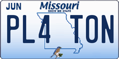 MO license plate PL4T0N