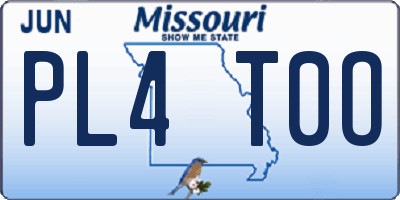 MO license plate PL4T0O