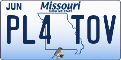 MO license plate PL4T0V