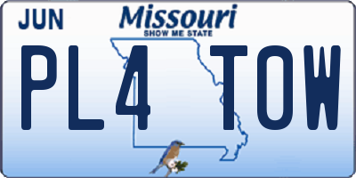MO license plate PL4T0W