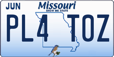 MO license plate PL4T0Z