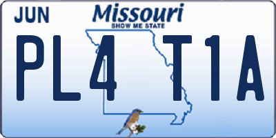 MO license plate PL4T1A