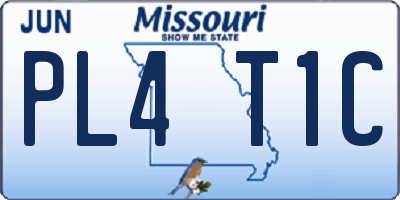 MO license plate PL4T1C