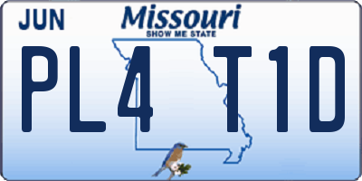 MO license plate PL4T1D